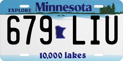 MN license plate 679LIU