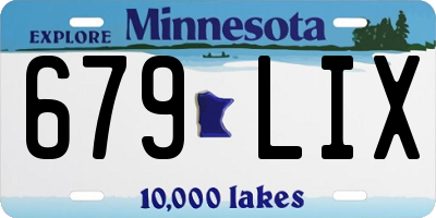 MN license plate 679LIX