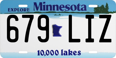 MN license plate 679LIZ