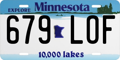 MN license plate 679LOF