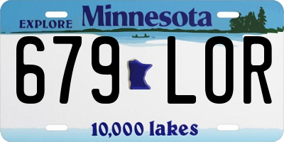 MN license plate 679LOR