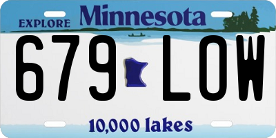 MN license plate 679LOW