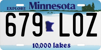 MN license plate 679LOZ
