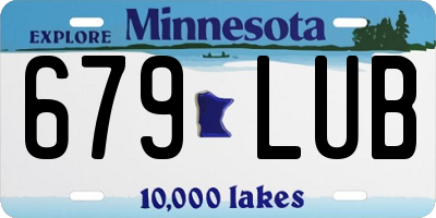 MN license plate 679LUB