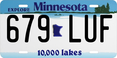 MN license plate 679LUF