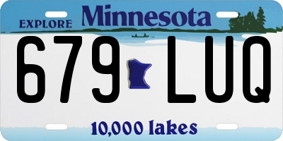 MN license plate 679LUQ