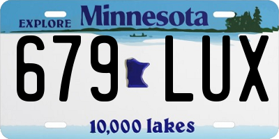 MN license plate 679LUX