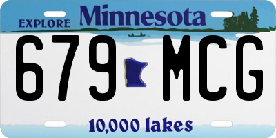 MN license plate 679MCG