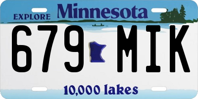 MN license plate 679MIK