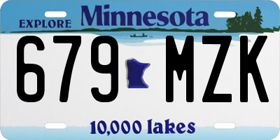 MN license plate 679MZK