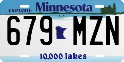 MN license plate 679MZN
