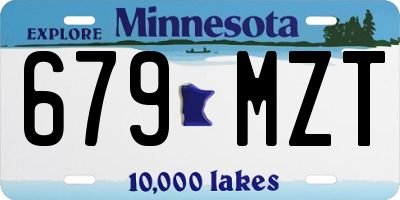 MN license plate 679MZT