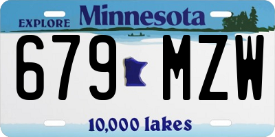 MN license plate 679MZW