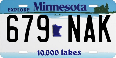 MN license plate 679NAK