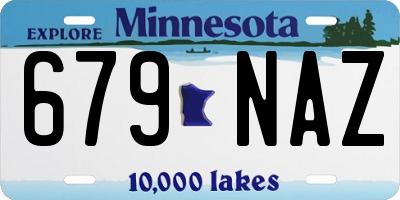 MN license plate 679NAZ