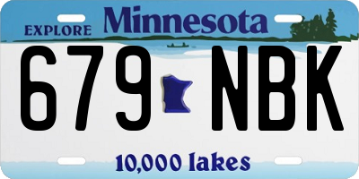 MN license plate 679NBK