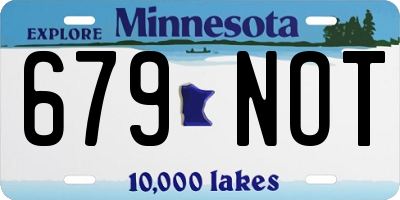 MN license plate 679NOT