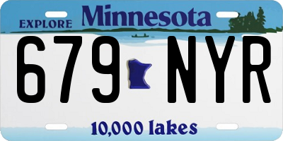 MN license plate 679NYR