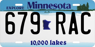 MN license plate 679RAC