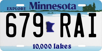 MN license plate 679RAI
