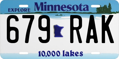 MN license plate 679RAK