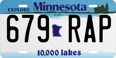 MN license plate 679RAP