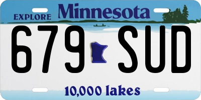 MN license plate 679SUD