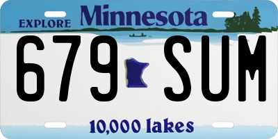 MN license plate 679SUM
