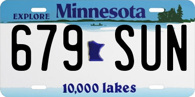 MN license plate 679SUN