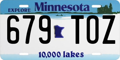 MN license plate 679TOZ