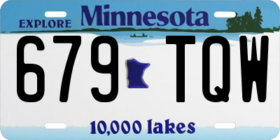 MN license plate 679TQW