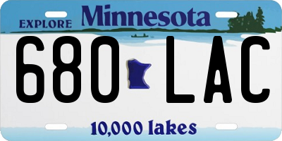 MN license plate 680LAC