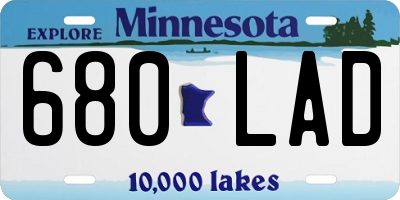 MN license plate 680LAD