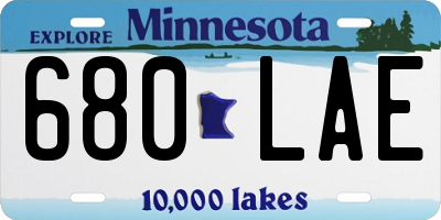 MN license plate 680LAE