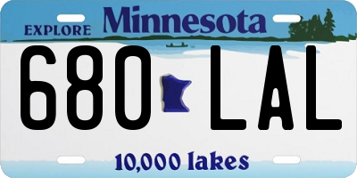 MN license plate 680LAL