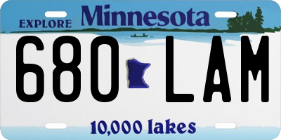 MN license plate 680LAM