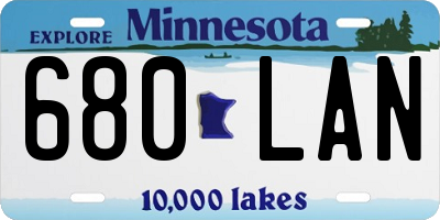 MN license plate 680LAN