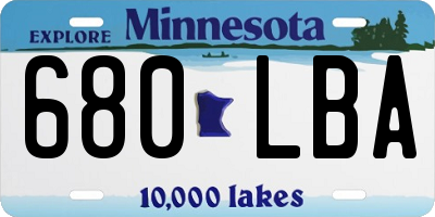 MN license plate 680LBA