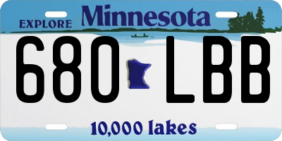 MN license plate 680LBB