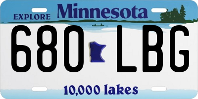 MN license plate 680LBG