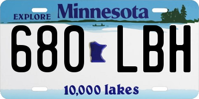 MN license plate 680LBH