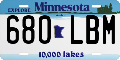 MN license plate 680LBM