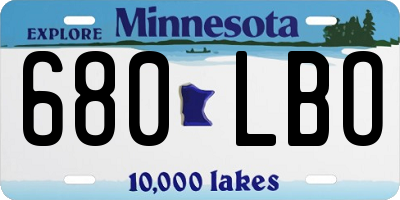 MN license plate 680LBO