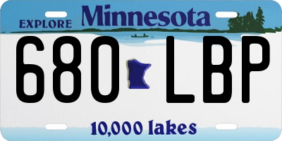 MN license plate 680LBP