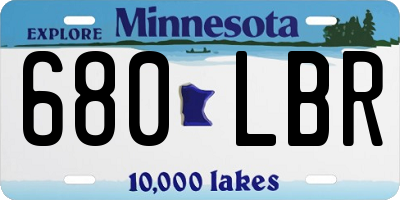 MN license plate 680LBR