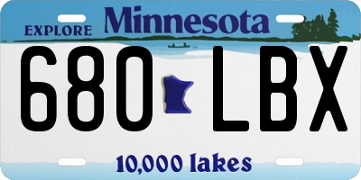 MN license plate 680LBX