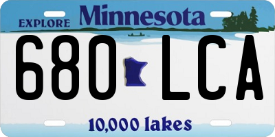 MN license plate 680LCA