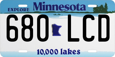 MN license plate 680LCD