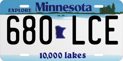 MN license plate 680LCE