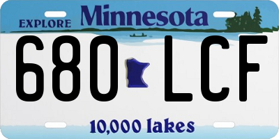 MN license plate 680LCF